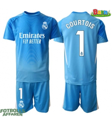 Real Madrid Thibaut Courtois #1 Målvakt Hemmaställ Barn 2025-26 Kortärmad (+ Korta byxor)